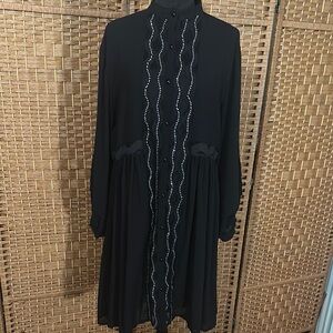 Elegant Black Button-Down Dress